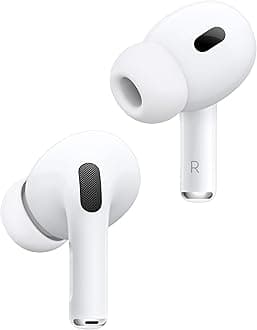 Apple AirPods Pro 2 Wireless Earbuds, Bluetooth Headphones, Active Noise Cancellation, Hearing Aid Feature, Transparency, Personalised Spatial Audio, High Fidelity Sound, H2 Chip, USB C Charging