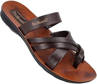 WALKAROO Men's Fashion Sandals with Toe Ring, Cross Straps and Lightweight - W5687