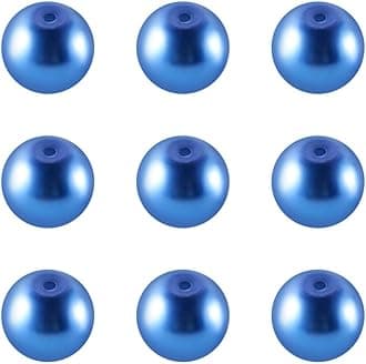 Cheriswelry 100pcs/strand 8mm Round Glass Pearl Beads Strand Tiny Satin Luster Pearl Beads Loose Spacer for DIY Bracelet Necklace Earrings Jewelry Making Crafts Supplies (Royal Blue)