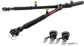 VEVOR Tow Bar, 10000 lbs Towing Capacity, Heavy Duty Alloy Car Tow Bars Fits 2-in Connector, 0-42 in Telescoping Towing Bar with Chain, Universal Vehicle Towing Bars for RV Car Trailer Truck
