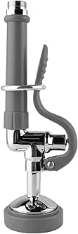 Pre Rinse Sprayer Commercial Sink Sprayer Head,1.42GPM Spray Valve Dish Spray Nozzle with Ergonomic Handle, Commercial Faucet Parts for Commercial Kitchen Sink,Chrome Finished（Gray）