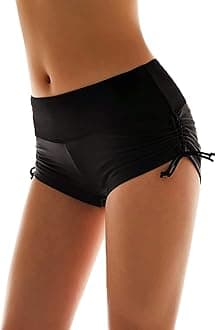Classical Women's Swim Boardshorts Beach Bikini Bottoms with Adjustable Ties 7 Color XS-XXL