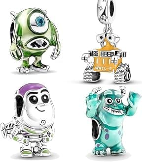 Cartoon Charms for Women Spacer Beads, 925 Sterling Silver Charms fit Pandora Charms Bracelet Necklace Pendant