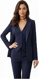 Women's Suiting Pantsuit Business Casual Outfits Women Office Pant Suits 3 Piece Set