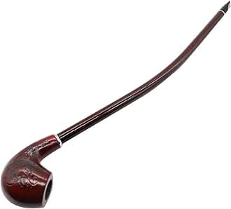 Ember Edge gandalf pipe, churchwarden pipe smoking kit, pipe tobacco for smoking, sherlock holmes pipe smoking pipe tobacco set with Pipe Screens, 9 mm Pipe Filters (Crimson Ember)