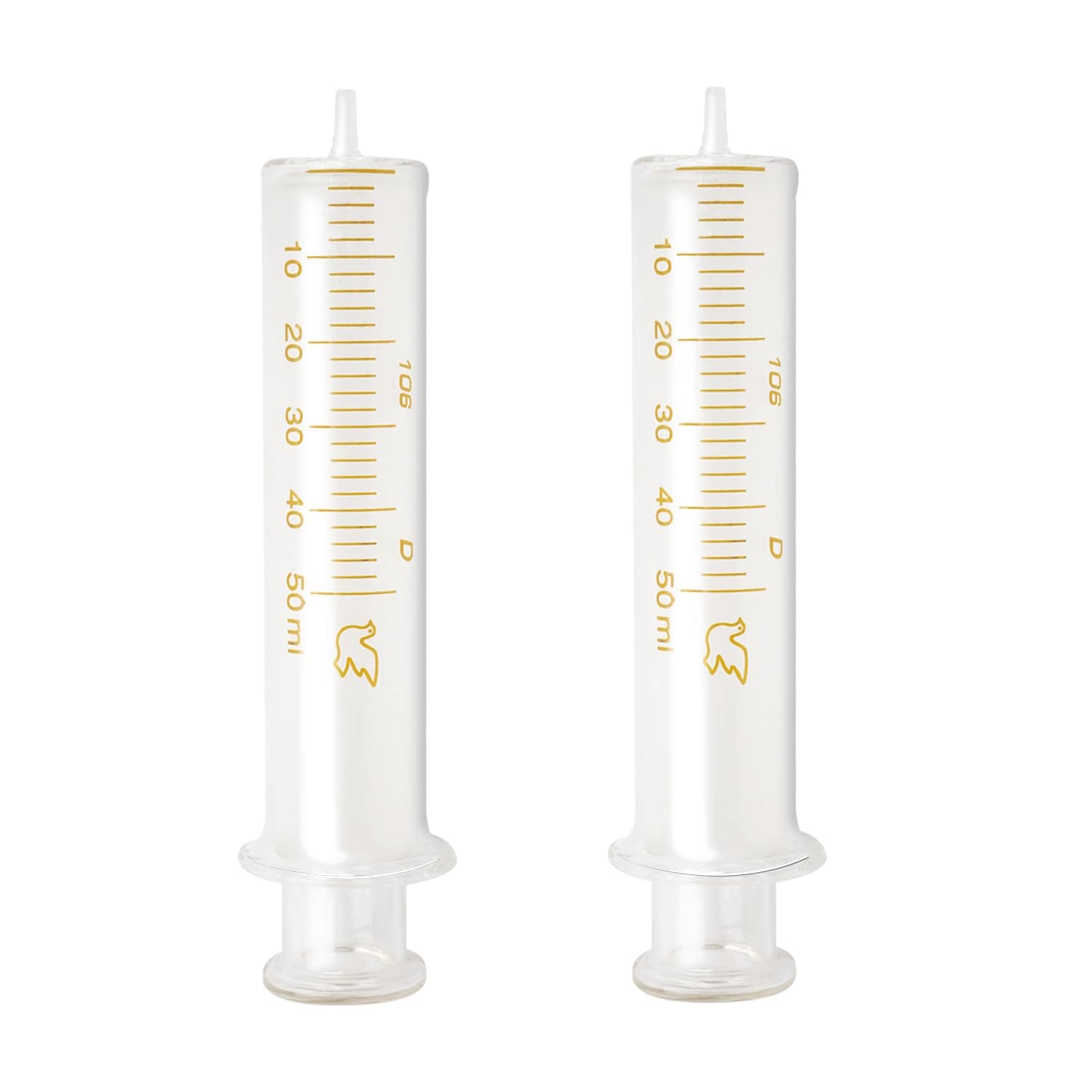 2 Pack 50ml Glass Syringe With Caps