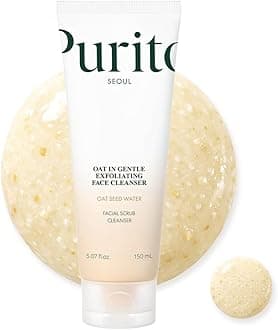 Purito Oat Exfoliating Facial Polish Cleanser - Hydrating Daily Face Wash with Gentle Scrub Clay Pore Minimizing Panthenol, Oat Seed Water Vegan, Non-comedogenic Korean Skin Care 5.07 fl.oz