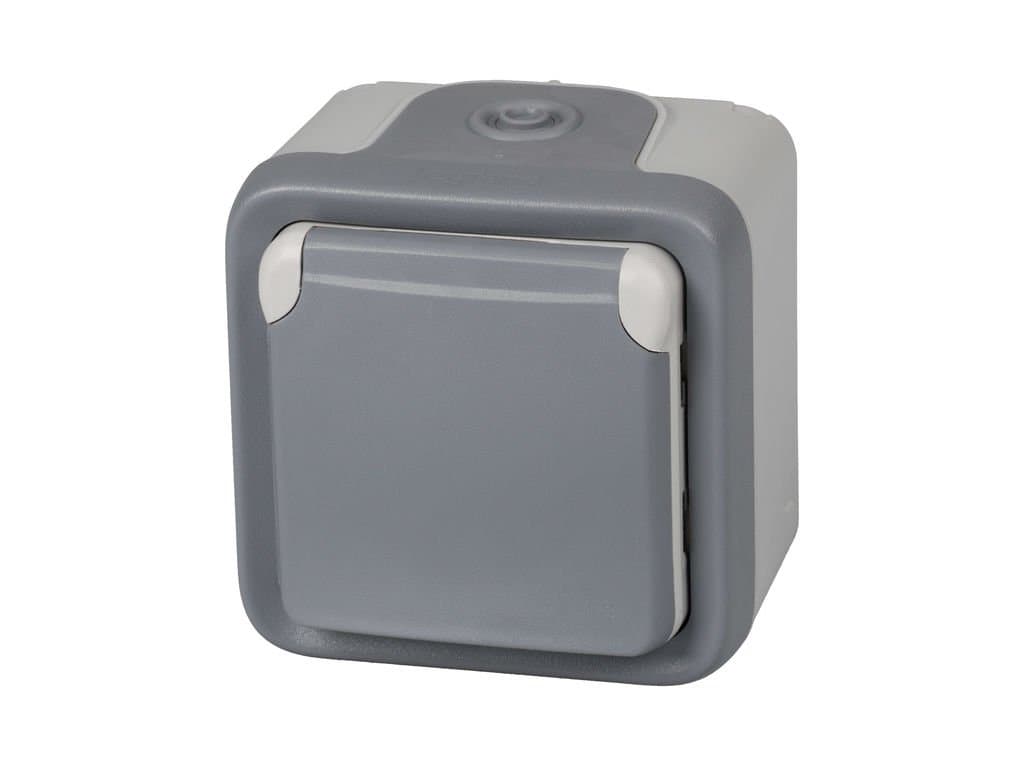 Legrand Plexo – Watertight Plug Base with Cover for Surface – Grey
