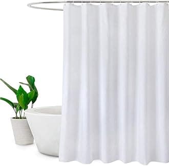 EurCross Extra Wide Shower Curtains 240 x 180cm drop,Water-resistant Machine Washable White Fabric Large Shower Curtain or Liner for Bathroom