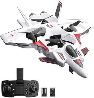 RC Fighter Jet, RC Plane 2.4GHz 4CH Remote Control Airplane with Camera, Foam RC Aircraft Glider with 3D Flip, Altitude Hold, Headless Mode, 2 Batteries, Easy to Fly for Adults Kids (Red)
