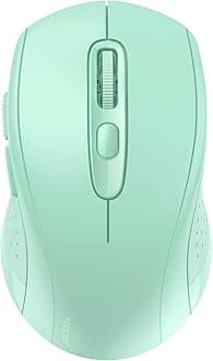 TECKNET Bluetooth Mouse, 4000DPI Wireless Mice for Laptop 2-in-1(BT 5.0/3.0+2.4Ghz) Computer Portable PC Mouse Wireless with USB Receiver for Mac (USB-A+Bluetooth, Green)