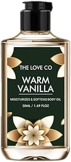 THE LOVE CO. Warm Vanilla In-Shower Body Moisturizer | Coconut Oil & Shea Oil | For All Skin Types | Hydrates & Plumps | Reduces Dryness & KP Bumps | Non-Greasy (50ml)