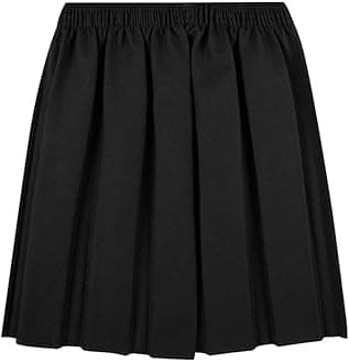 UK School Uniform Girls Summer Formal Dress Bottom Full Elastic Box Pleat Skirt Only Uniform
