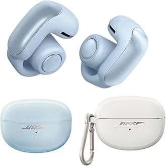 Ultra Open Earbuds with Immersive Audio, Open Ear Wireless Clip on Earbuds for Comfort, OpenAudio for Awareness, Bundle Silicone Case Cover for Ultra Open Earbuds (Moonstone Blue)