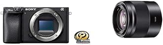 Alpha a6400 Mirrorless Camera: Compact APS-C Interchangeable Lens Digital Camera and Sony - E 50mm F1.8 OSS Portrait Lens (SEL50F18/B), Black