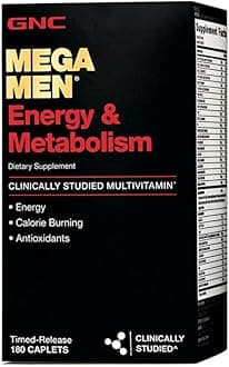 GNC Mega Men Energy & Metabolism Multivitamin | Increased Calorie Burning | 180 Count