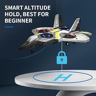 V17 Jet Fighter Stunt Rc Plane for Kids 2.4GHz Foam Remote Control Rc Airplane with 2 Batteries, 360° Drop-Resistant Stunt Spin Remote & Light RC Airplane for 3 4 5 6 7 8 Years Old Kids