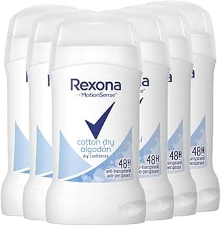 Rexona - Cotton Dry Cotton, Deodorant Stick for Women, 6 Pack (6 x 40 ml)