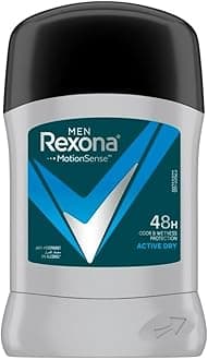 REXONA Men Antiperspirant Deodorant Stick, 48 hour sweat & odor protection, Active Dry, with MotionSense technology, 40g