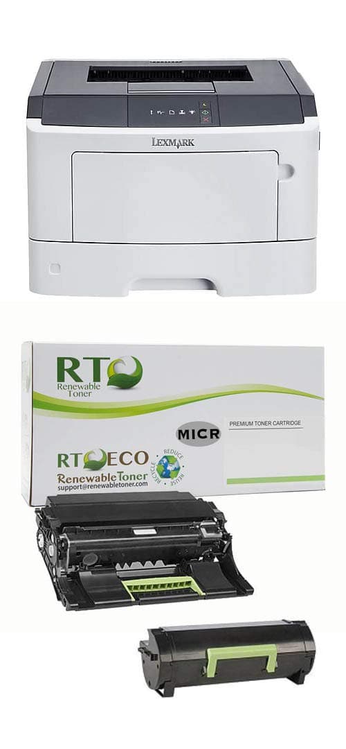 Renewable Toner 35SC060 MS317dn MICR Check Printer Bundle with 1 RT 50F0Z00 Compatible MICR Imaging Drum and 1 RT 51B1000 MICR Compatible Toner Cartridge (3 Items)