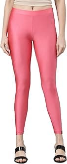 TWIN BIRDS Super Stretchable Mehandi Maroon Coloured Cotton Elasthane Fabric Ankle Length Leggings for Women