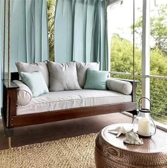 Solid Wood 2 Seater Rope Swing Chair | Wooden Hammock Swing Sofa with Rope & Complete Accessories for Living Room, Indoor, Outdoor, Balcony & Garden | House Big Swings Jhula | Coco Brown