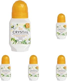 Crystal Deodorant - Mineral Roll on Vegan Deodorant for Women and Men, Chamomile & Green Tea - 2.25 fl. oz. (15 Pack) (Packaging May Vary)