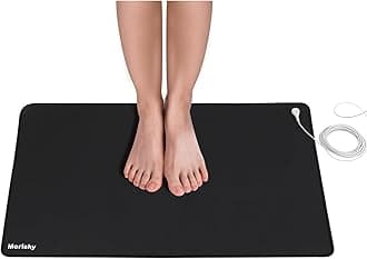 Grounding Mat, Grounding Pads for Feet, Upgraded Non-Slip Conductive Pad for Sleeping, Earth Connected Mats for Bed Desk Home Office(24"x16")