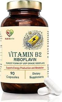 Vitamin B2 Riboflavin - High Potency, Supports Energy Metabolism & Cellular Health, 90 Capsules
