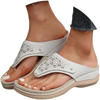 Womens Sandals Comfortable Dressy Arch Support Orthopedic Slippers Summer Vintage Slip On Orthotic Thong Flip Flops