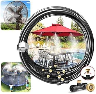 Landgarden Outdoor Misting Cooling System,Misting Line,Brass Mist Nozzles for Patio Garden Greenhouse