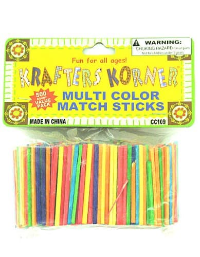 Multi-colored Wood Craft Matchsticks