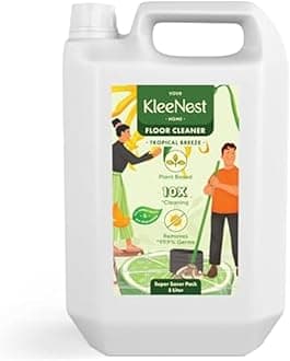 5 Litre Natural Eco-friendly Floor Cleaner, Tropical Breeze| Removes 99.9% Germs| Plant Based, Non-Toxic, Kids Safe & Pet Friendly| For all Tile, Marble, Granite and wooden floors
