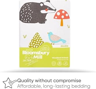 Bloomsbury Mill - Bed Linen 200 x 200 cm Forest Animals for Children - Double Bed Bedding Set for Boys and Girls - Owl, Fox & Deer Reversible Bedding and 2 Pillowcases Set