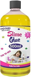 HOTKEI 500 ml Yellow Slime Glue DIY Magic Jelly Putty Toy for Slime Making Maker kit Set Liquid Gel Games Birthday Gift Toys for Boys Girls Kids for Making Slimes at Home 3 to 10 Years