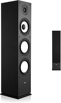 VEVOR Passive Floorstanding Speaker, 2-Way, Floor-Standing Tower Speaker with 1-Inch Tweeter, 6.5-Inch Woofer, 200W Peak, 70Hz–20kHz Frequency Response, Durable MDF Enclosure, for Home Audio, Single