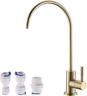 Havinfaucet Stainless Steel Reverse Osmosis Faucet, Drinking Water Purifier, Fits 6mm and 10mm Pipes, Brushed Nickel