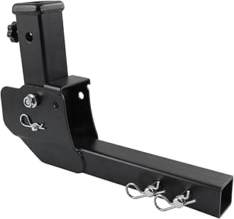 JDMSPEED Trailer Hitch Folding 2" Trailer Hitch 500LB Capacity Shank Mount Cargo Wheelchair Carrier Adapter