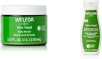 Skin Food Body Butter 5 Fluid Ounce, Sustainable Glass Jar, Plant Rich Hydrating Moisturizer with Shea and Cocoa Butter, Sweet Almond Oil and Pansy & Skin Food Body Lotion