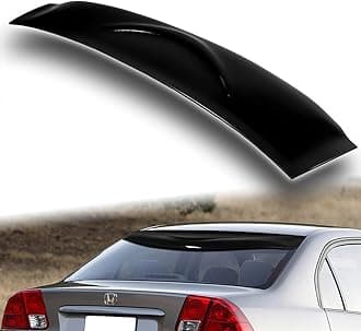 W-POWER, Rear Window Roof Spoiler Compatible with 2001-2005 Honda Civic 4DR/Sedan, ABS Rear Window Roof Visor Spoiler Wing, Lightweight Window Duck Lid, Black, 2002 2003 2004