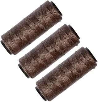 3 Rolls Sewing Thread for Hair Weave Bundles, Hair Extensions, Sewing Hair Weft, Making Wig DIY Weaving Thread (Brown)