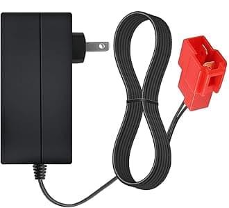 HZPOWEN Replacement 6 Volt Battery Charger for BMX X6 Kid TRAX Disney GMC Dinsney Wal-Mart Kid TRAX Moto ATV Quad Disney Ride On Car Red Square Plug, 6V Kids Ride On Car Charger