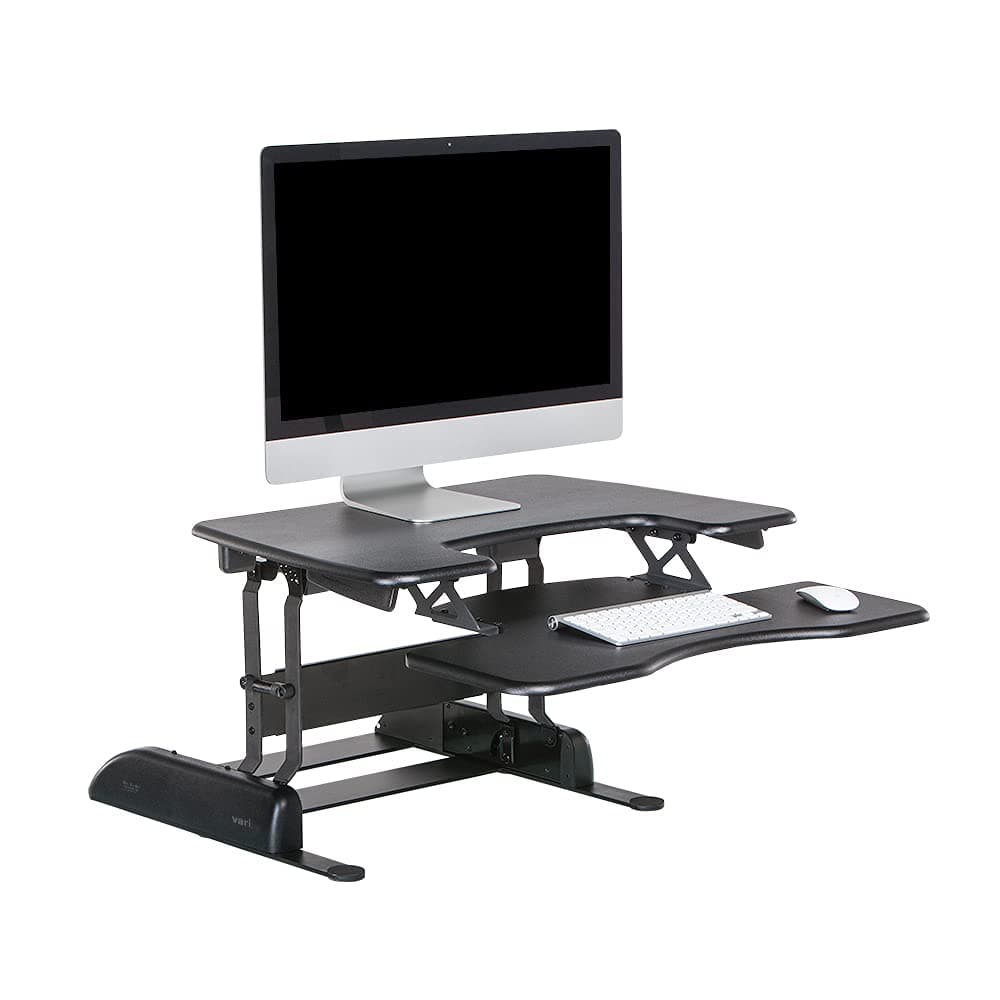 Vari VariDesk Pro Plus 30 Height Adjustable Standing Desk Converter for Home Office - Sit to Stand Desk with 11 Height Settings, Spring-Assisted Lift, and Weighted Base - Fully Assembled, Black