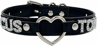 Custom Black Choker Collar For Women, Personalized Name Necklace punk gothic Vegan Leather Jewelry With Rhinestone Letters