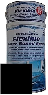 New! Water Based Flexible Epoxy Marine Paint for Boats, Yachts & Marine Vessels. Interior and Exterior use. 5L (Black)