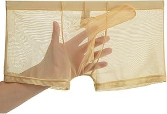 Men's See Through Mesh Trunks Underwear Seperate Elephant Nose Boxer Briefs