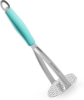 JoyoldelfHeavy Duty Stainless Steel Potato Masher, Professional Integrated Masher Kitchen Tool & Food Masher/Potato Smasher with Silicone Handle, Perfect for Bean, Vegetable, Fruits, Avocado, Meat