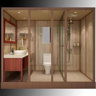 Prefab Luxury Integrated Bathroom Pod All in One Modular Shower Room & WC Unit for Hotels,Residences, & Commercial Spaces (Size, Large 48X96X93 INCH 3, All-in-One Bathroom Module)