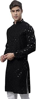 Jompers Men's Chikankari Embroidered and Sequence Kurtas Only
