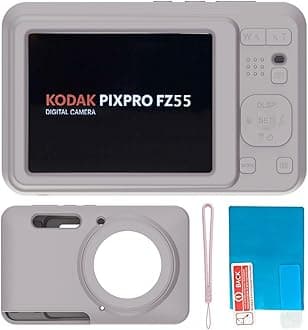 Silicone Case for Kodak PIXPRO FZ55 Digital Camera with Screen Protector and Lanyard for Kodak PIXPRO FZ55 Accessories- (Rose Grey)
